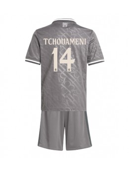 Real Madrid Aurelien Tchouameni #14 Ausweichtrikot für Kinder 2024-25 Kurzarm (+ Kurze Hosen)